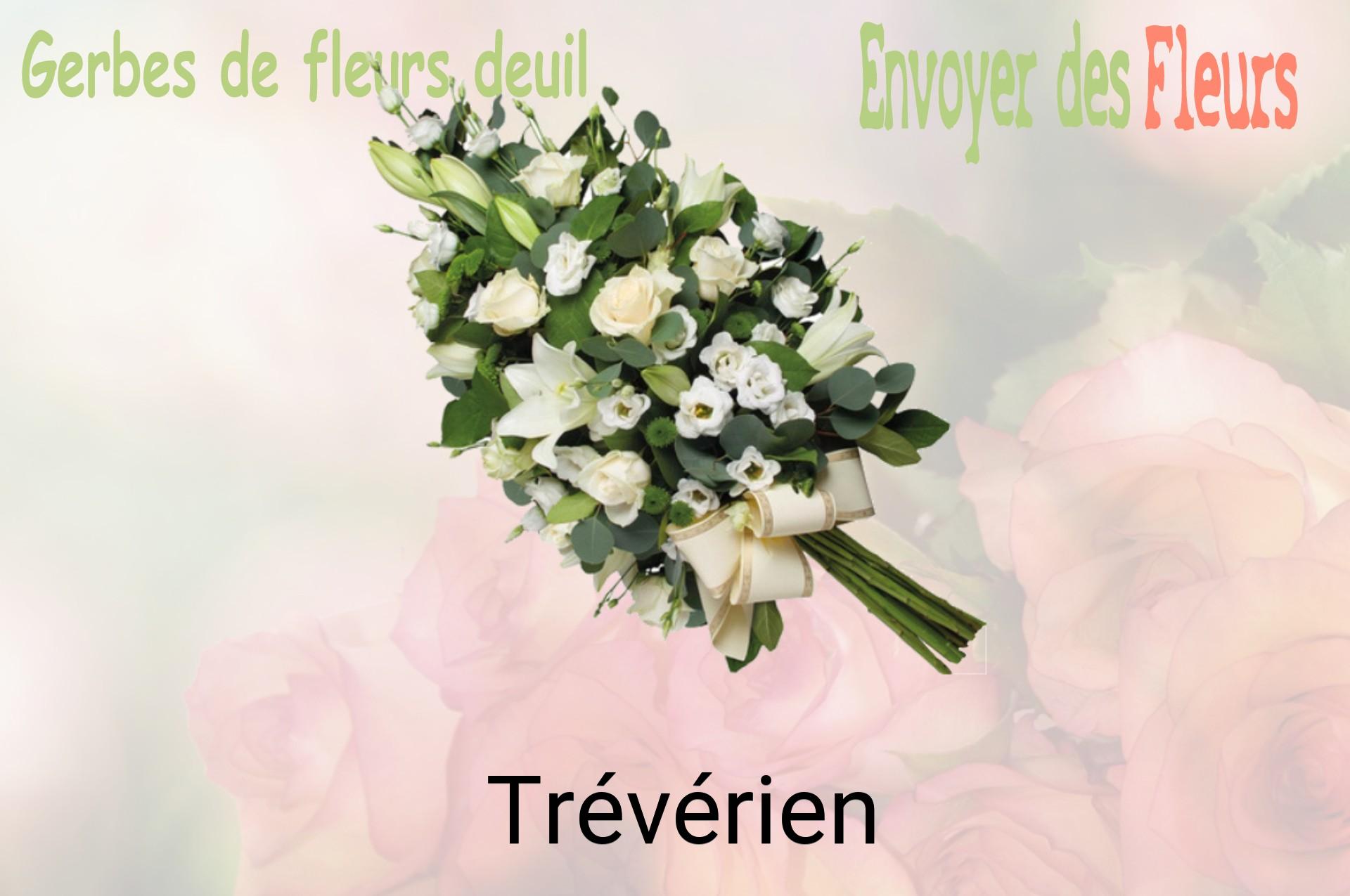 Gerbe de fleurs de deuil livrée à Trévérien